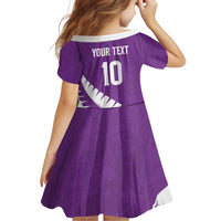 Custom New Zealand Cricket Family Matching Tank Maxi Dress and Hawaiian Shirt Kiwi Birds Haka Dance Purple Fern Sporty Style LT03 - Polynesian Pride