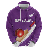 Custom New Zealand Cricket Hoodie Kiwi Birds Haka Dance Purple Fern Sporty Style LT03 - Polynesian Pride