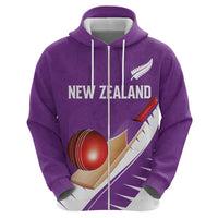 Custom New Zealand Cricket Hoodie Kiwi Birds Haka Dance Purple Fern Sporty Style LT03 - Polynesian Pride
