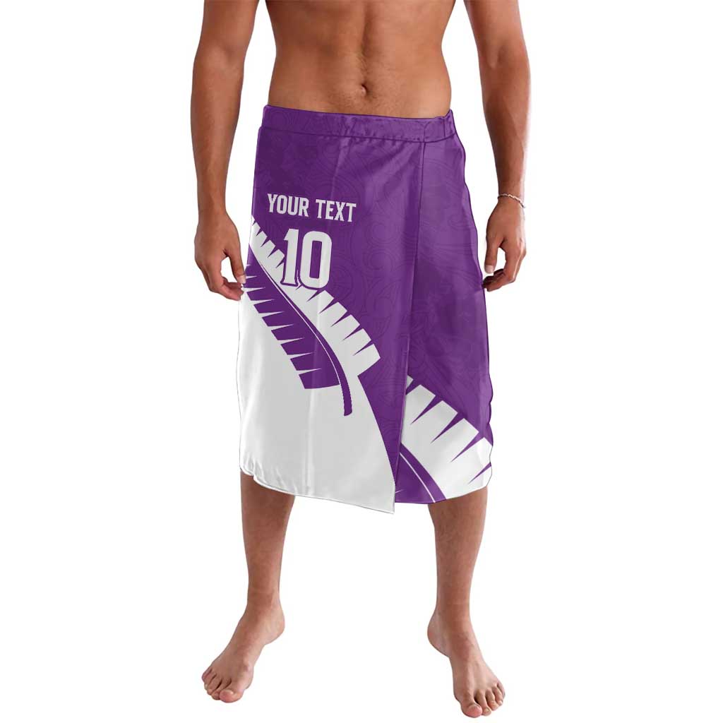 Custom New Zealand Cricket Lavalava Kiwi Birds Haka Dance Purple Fern Sporty Style LT03 Purple - Polynesian Pride