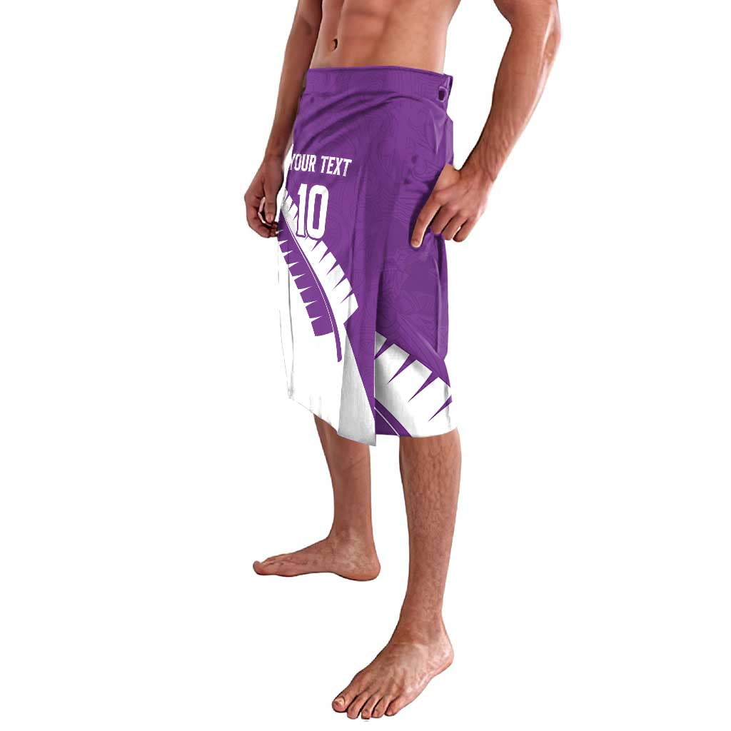 Custom New Zealand Cricket Lavalava Kiwi Birds Haka Dance Purple Fern Sporty Style LT03 - Polynesian Pride