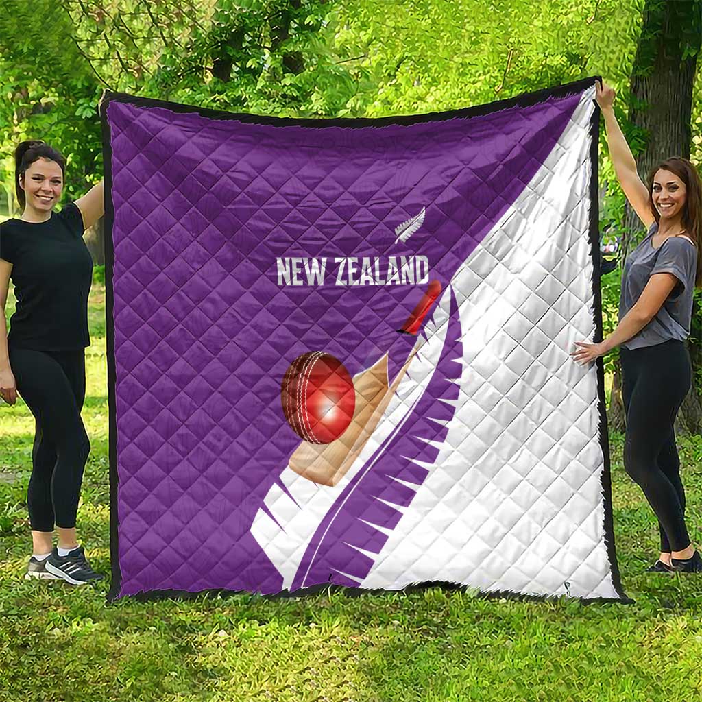 New Zealand Cricket Quilt Kiwi Birds Haka Dance Purple Fern Sporty Style LT03 - Polynesian Pride