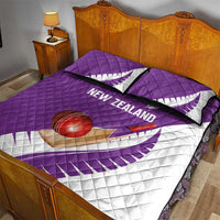 New Zealand Cricket Quilt Bed Set Kiwi Birds Haka Dance Purple Fern Sporty Style LT03 - Polynesian Pride