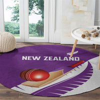 New Zealand Cricket Round Carpet Kiwi Birds Haka Dance Purple Fern Sporty Style LT03 - Polynesian Pride