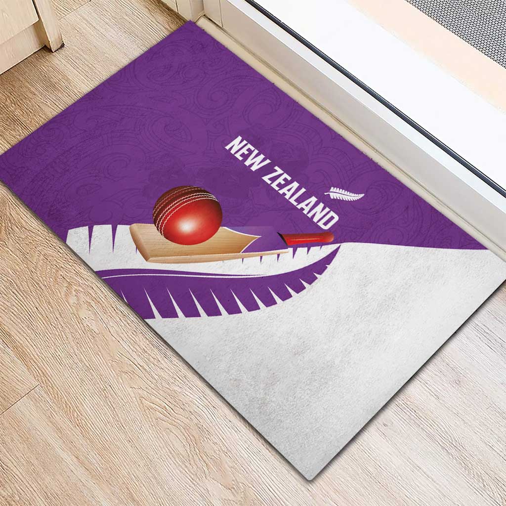 New Zealand Cricket Rubber Doormat Kiwi Birds Haka Dance Purple Fern Sporty Style LT03 - Polynesian Pride
