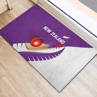 New Zealand Cricket Rubber Doormat Kiwi Birds Haka Dance Purple Fern Sporty Style LT03 - Polynesian Pride