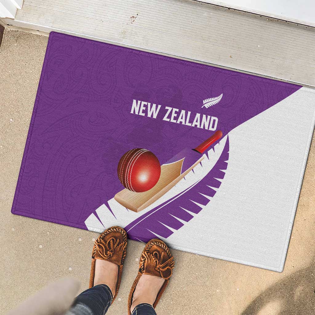 New Zealand Cricket Rubber Doormat Kiwi Birds Haka Dance Purple Fern Sporty Style LT03 - Polynesian Pride