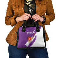 New Zealand Cricket Shoulder Handbag Kiwi Birds Haka Dance Purple Fern Sporty Style LT03 - Polynesian Pride