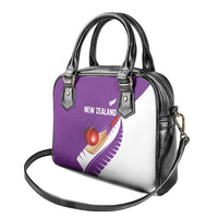 New Zealand Cricket Shoulder Handbag Kiwi Birds Haka Dance Purple Fern Sporty Style LT03 - Polynesian Pride