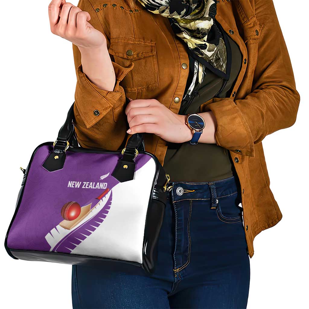 New Zealand Cricket Shoulder Handbag Kiwi Birds Haka Dance Purple Fern Sporty Style LT03 - Polynesian Pride