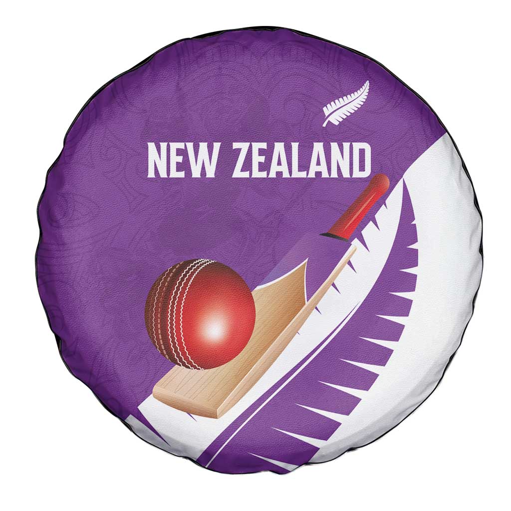 New Zealand Cricket Spare Tire Cover Kiwi Birds Haka Dance Purple Fern Sporty Style LT03 - Polynesian Pride