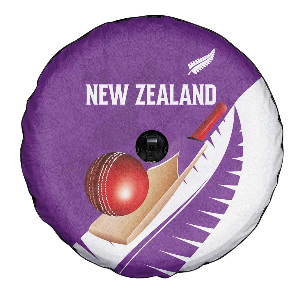 New Zealand Cricket Spare Tire Cover Kiwi Birds Haka Dance Purple Fern Sporty Style LT03 - Polynesian Pride