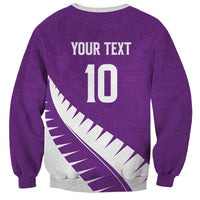 Custom New Zealand Cricket Sweatshirt Kiwi Birds Haka Dance Purple Fern Sporty Style LT03 - Polynesian Pride