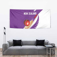 New Zealand Cricket Tapestry Kiwi Birds Haka Dance Purple Fern Sporty Style LT03 - Polynesian Pride