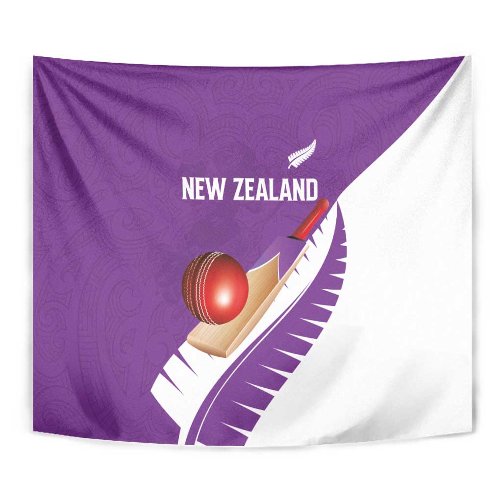 New Zealand Cricket Tapestry Kiwi Birds Haka Dance Purple Fern Sporty Style LT03 - Polynesian Pride