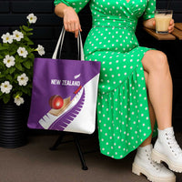 New Zealand Cricket Tote Bag Kiwi Birds Haka Dance Purple Fern Sporty Style LT03 - Polynesian Pride