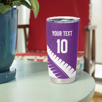 Custom New Zealand Cricket Tumbler Cup Kiwi Birds Haka Dance Purple Fern Sporty Style LT03 - Polynesian Pride