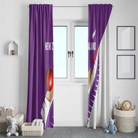 New Zealand Cricket Window Curtain Kiwi Birds Haka Dance Purple Fern Sporty Style LT03 - Polynesian Pride