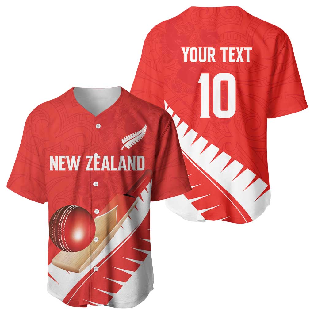 Custom New Zealand Cricket Baseball Jersey Kiwi Birds Haka Dance Red Fern Sporty Style