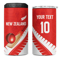 Custom New Zealand Cricket 4 in 1 Can Cooler Tumbler Kiwi Birds Haka Dance Red Fern Sporty Style LT03 One Size: 16 oz Red - Polynesian Pride