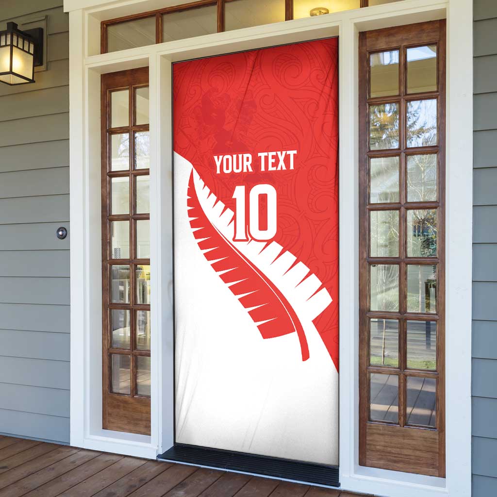 Custom New Zealand Cricket Door Cover Kiwi Birds Haka Dance Red Fern Sporty Style LT03 - Polynesian Pride