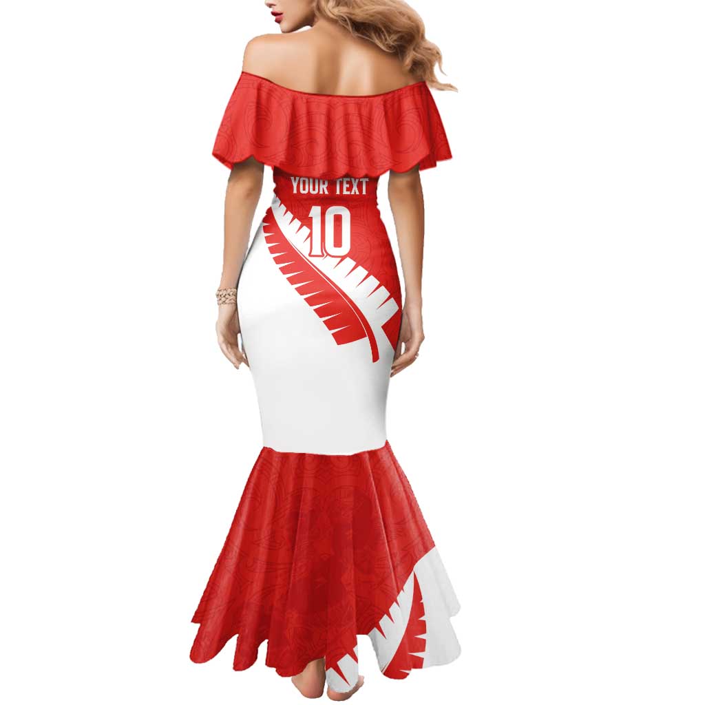 Custom New Zealand Cricket Family Matching Mermaid Dress and Hawaiian Shirt Kiwi Birds Haka Dance Red Fern Sporty Style LT03 - Polynesian Pride