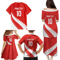 Custom New Zealand Cricket Family Matching Puletasi and Hawaiian Shirt Kiwi Birds Haka Dance Red Fern Sporty Style LT03 - Polynesian Pride