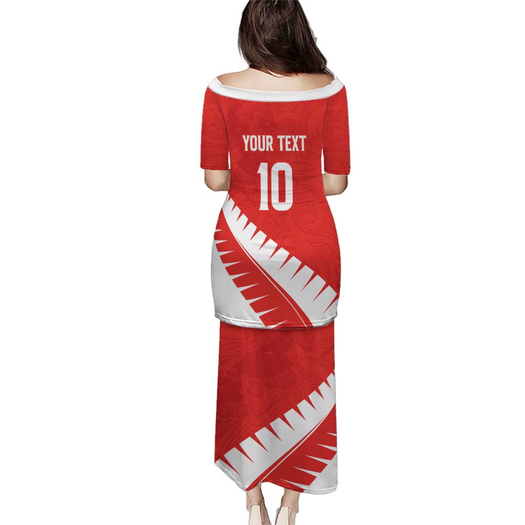 Custom New Zealand Cricket Family Matching Puletasi and Hawaiian Shirt Kiwi Birds Haka Dance Red Fern Sporty Style LT03 - Polynesian Pride