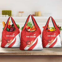 New Zealand Cricket Grocery Bag Kiwi Birds Haka Dance Red Fern Sporty Style LT03 3-pack One Size Red - Polynesian Pride