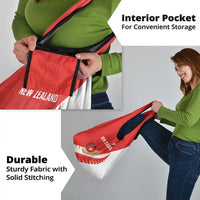 New Zealand Cricket Grocery Bag Kiwi Birds Haka Dance Red Fern Sporty Style LT03 - Polynesian Pride