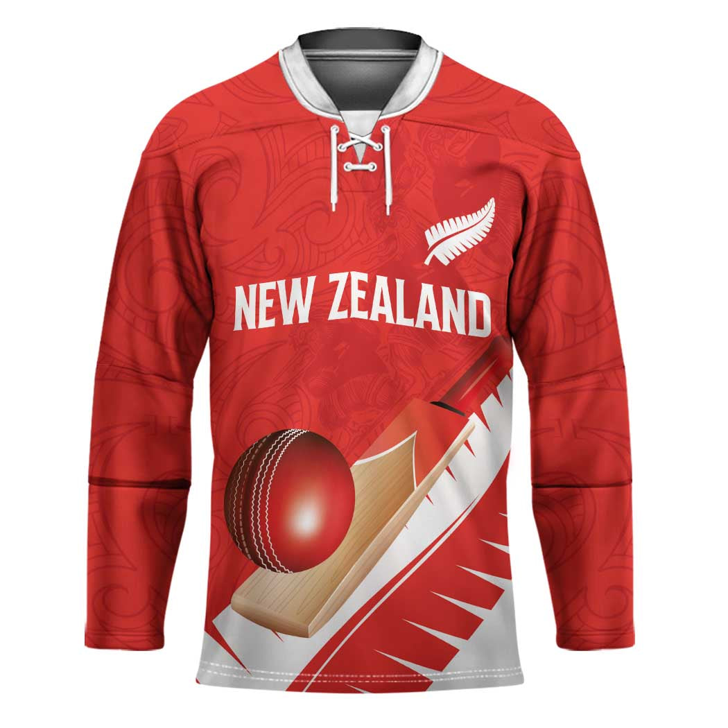Custom New Zealand Cricket Hockey Jersey Kiwi Birds Haka Dance Red Fern Sporty Style LT03 Unisex Red - Polynesian Pride