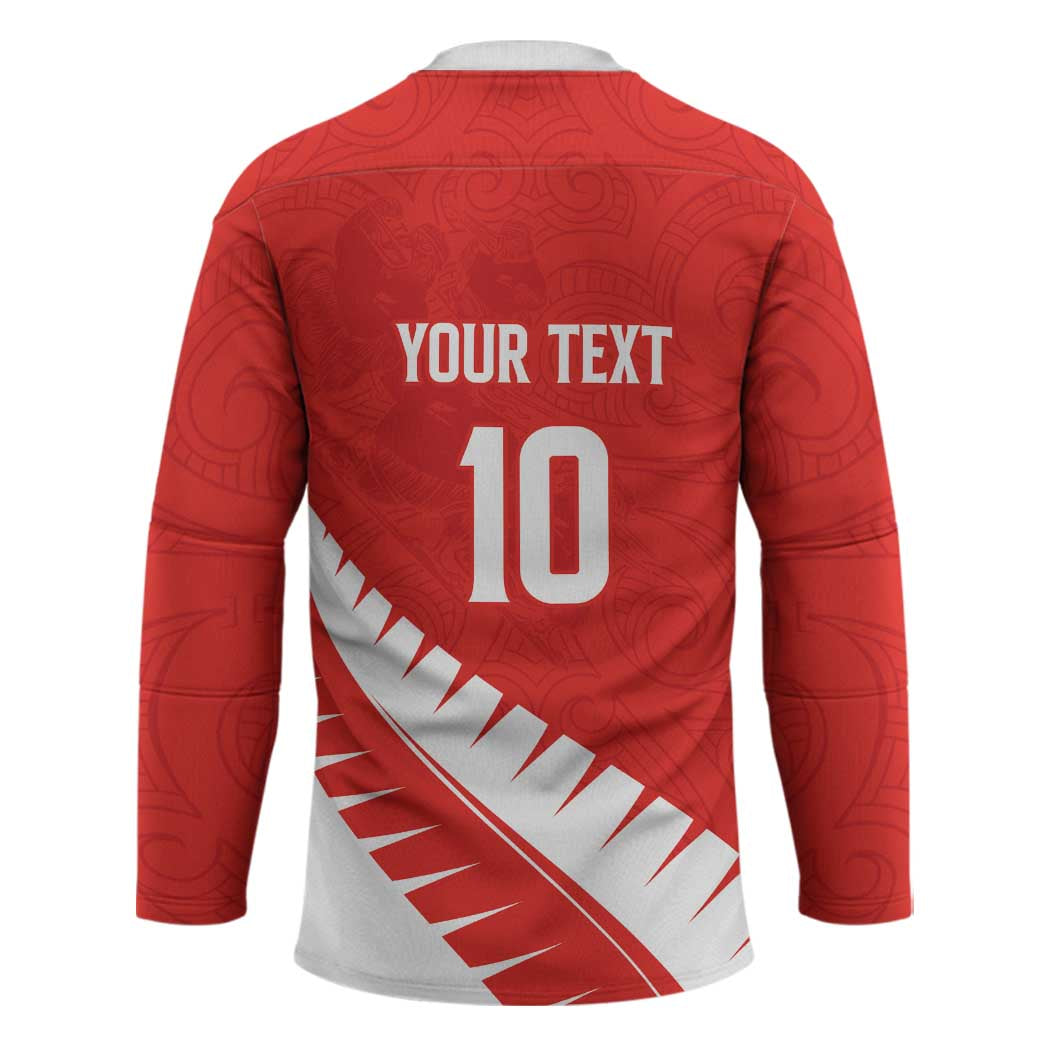 Custom New Zealand Cricket Hockey Jersey Kiwi Birds Haka Dance Red Fern Sporty Style LT03 - Polynesian Pride