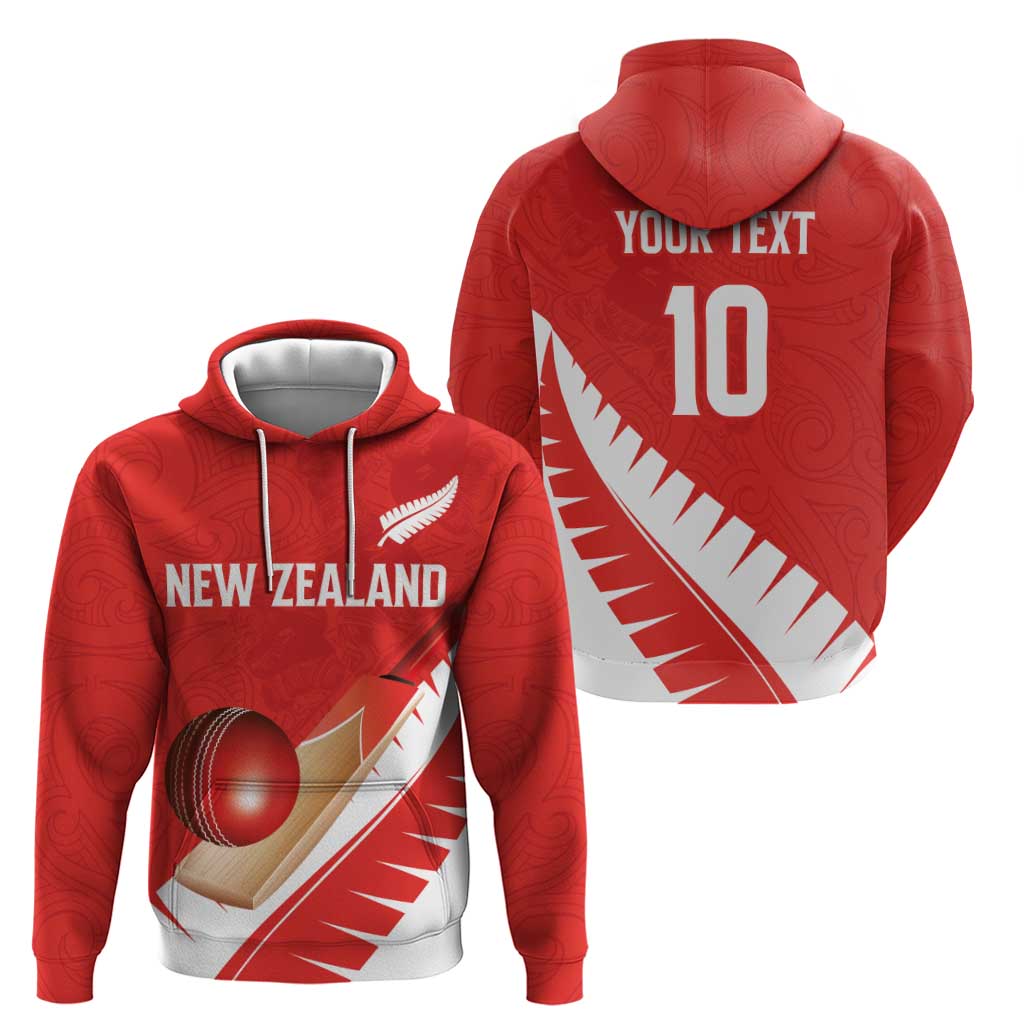 Custom New Zealand Cricket Hoodie Kiwi Birds Haka Dance Red Fern Sporty Style LT03 - Polynesian Pride