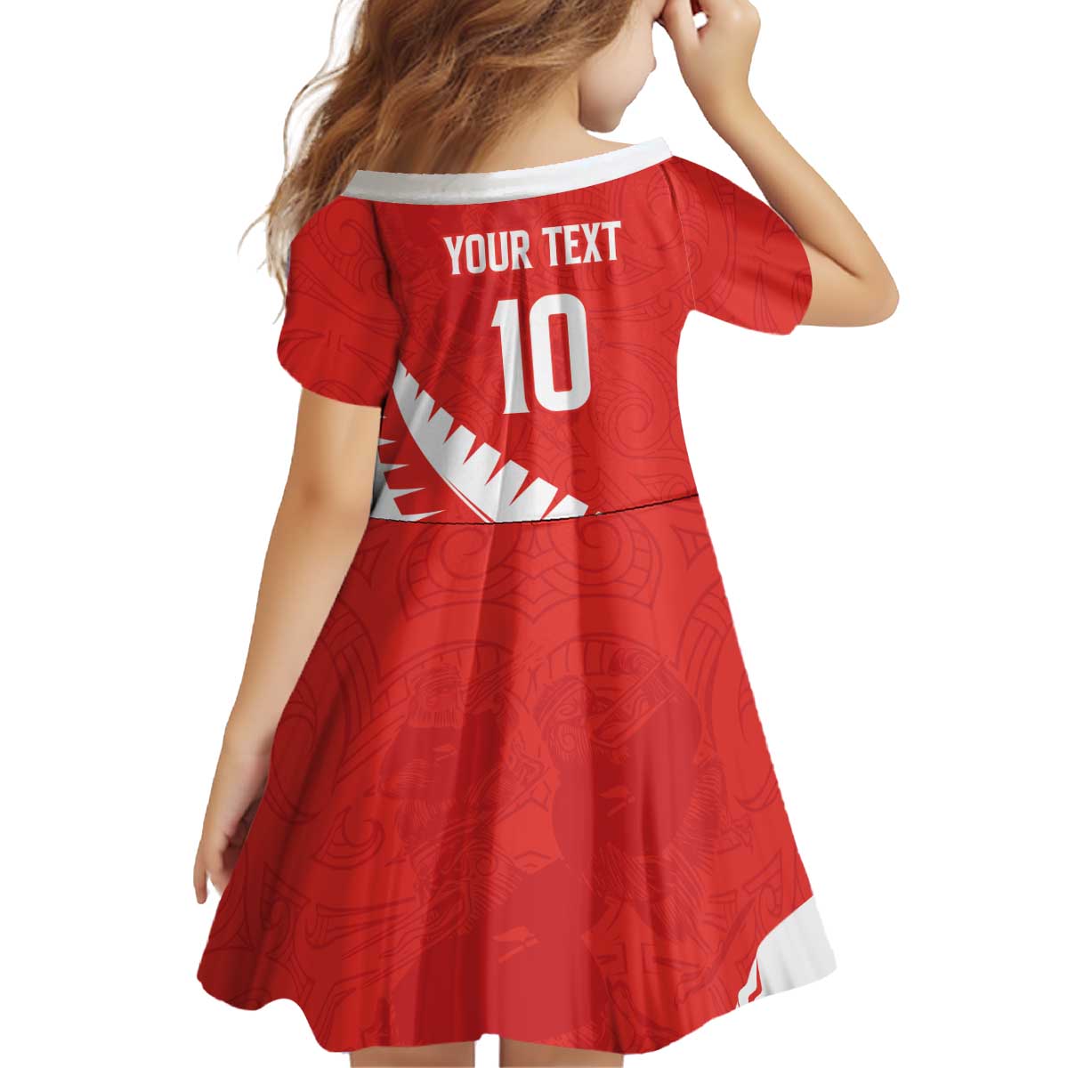Custom New Zealand Cricket Kid Short Sleeve Dress Kiwi Birds Haka Dance Red Fern Sporty Style LT03 - Polynesian Pride