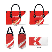 New Zealand Cricket Leather Bag Kiwi Birds Haka Dance Red Fern Sporty Style