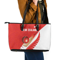 New Zealand Cricket Leather Tote Bag Kiwi Birds Haka Dance Red Fern Sporty Style LT03 - Polynesian Pride