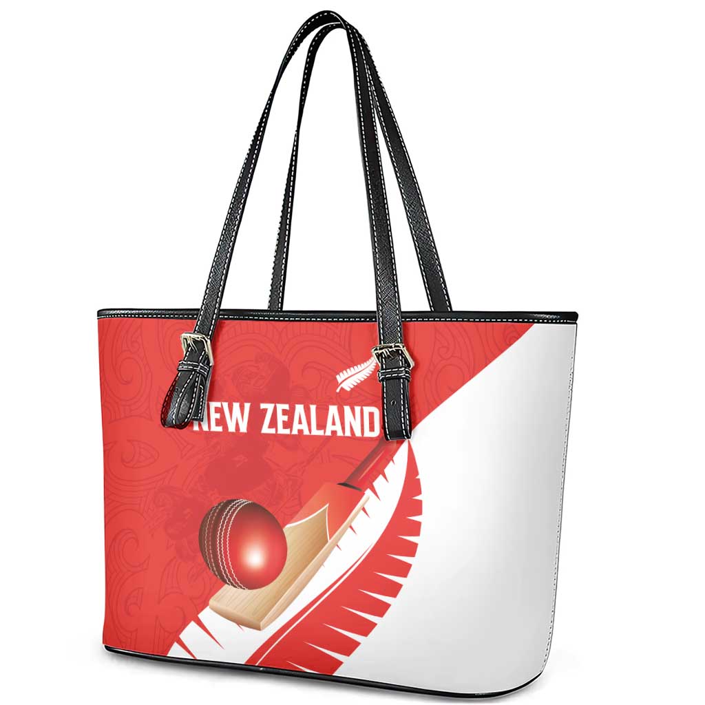 New Zealand Cricket Leather Tote Bag Kiwi Birds Haka Dance Red Fern Sporty Style LT03 - Polynesian Pride