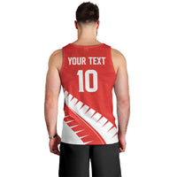 Custom New Zealand Cricket Men Tank Top Kiwi Birds Haka Dance Red Fern Sporty Style LT03 - Polynesian Pride