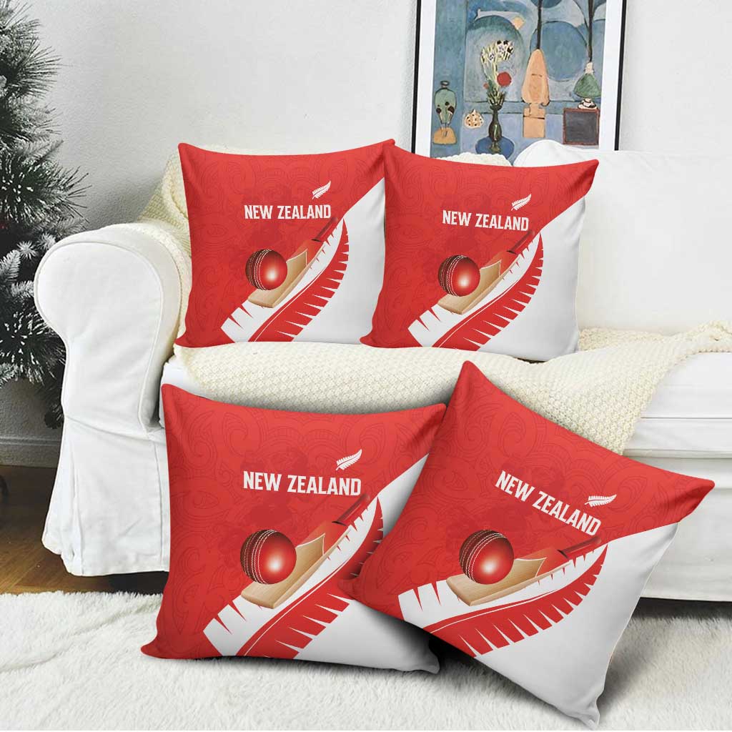 New Zealand Cricket Pillow Cover Kiwi Birds Haka Dance Red Fern Sporty Style LT03 - Polynesian Pride