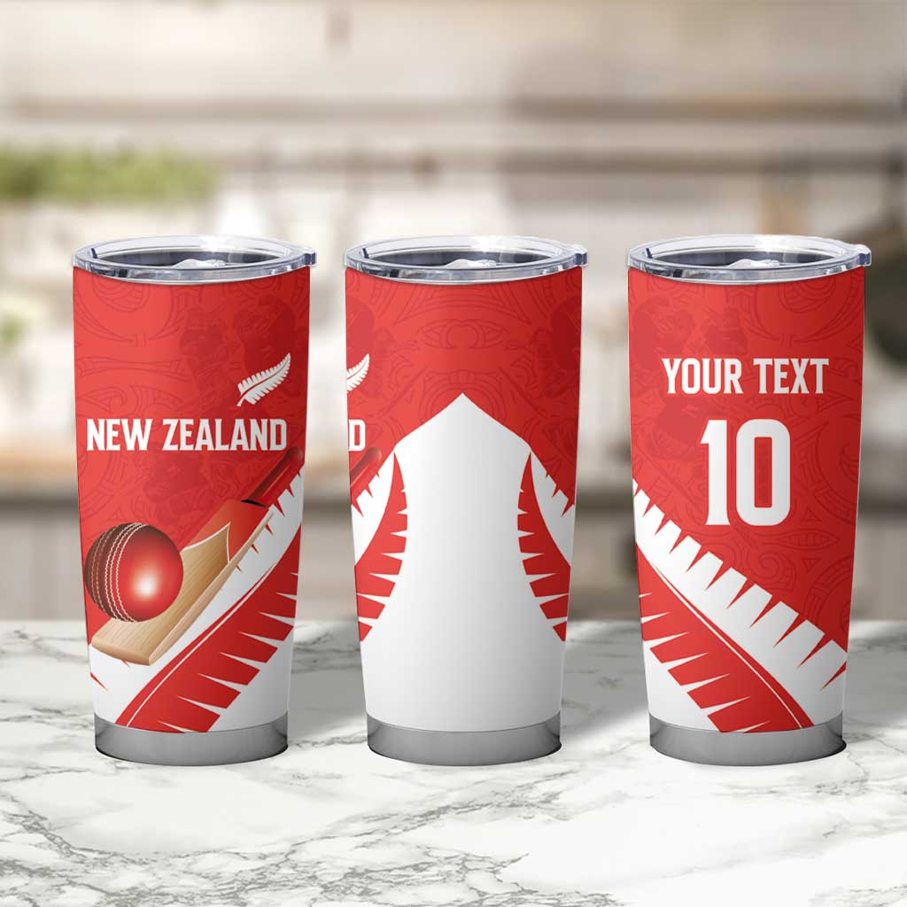 Custom New Zealand Cricket Tumbler Cup Kiwi Birds Haka Dance Red Fern Sporty Style LT03 - Polynesian Pride