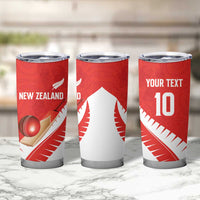 Custom New Zealand Cricket Tumbler Cup Kiwi Birds Haka Dance Red Fern Sporty Style LT03 - Polynesian Pride