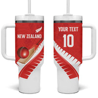 Custom New Zealand Cricket Tumbler With Handle Kiwi Birds Haka Dance Red Fern Sporty Style LT03 One Size: 40 oz Red - Polynesian Pride