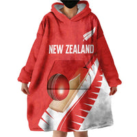 Custom New Zealand Cricket Wearable Blanket Hoodie Kiwi Birds Haka Dance Red Fern Sporty Style LT03 - Polynesian Pride