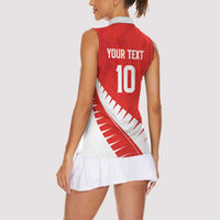 Custom New Zealand Cricket Women Sleeveless Polo Shirt Kiwi Birds Haka Dance Red Fern Sporty Style LT03 - Polynesian Pride