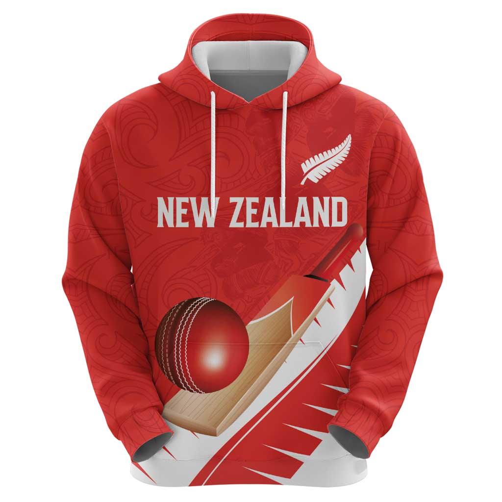 Custom New Zealand Cricket Zip Hoodie Kiwi Birds Haka Dance Red Fern Sporty Style LT03 - Polynesian Pride