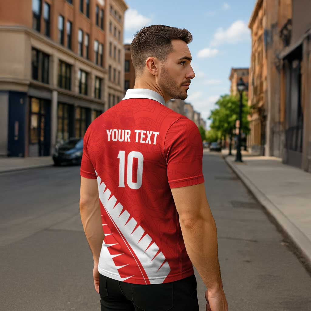 Custom New Zealand Cricket Zipper Polo Shirt Kiwi Birds Haka Dance Red Fern Sporty Style LT03 - Polynesian Pride