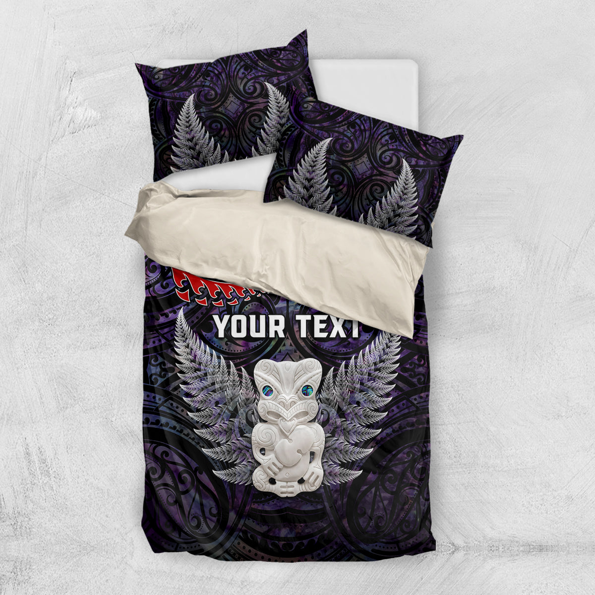 New Zealand Hei Tiki Bedding Set Maori Purple Papua Shell Pattern LT03 US Twin 172cm x 218cm Purple - Polynesian Pride