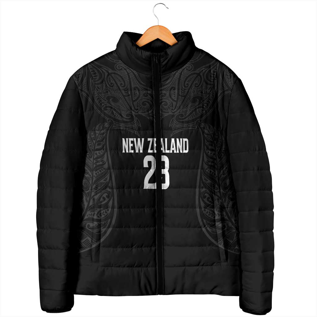 New Zealand Basketball Ta Moko Tribal Custom Padded Jacket
