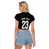 New Zealand Basketball Ta Moko Tribal Custom Raglan Cropped T Shirt