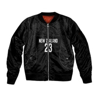 New Zealand Basketball Ta Moko Tribal Custom Sleeve Zip Bomber Jacket